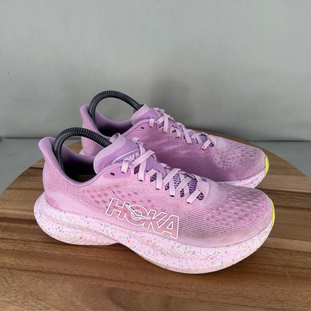 Hoka Mach 6 Womens Running Shoes Pink Speckled 1147810 PGH Size 7.5B
